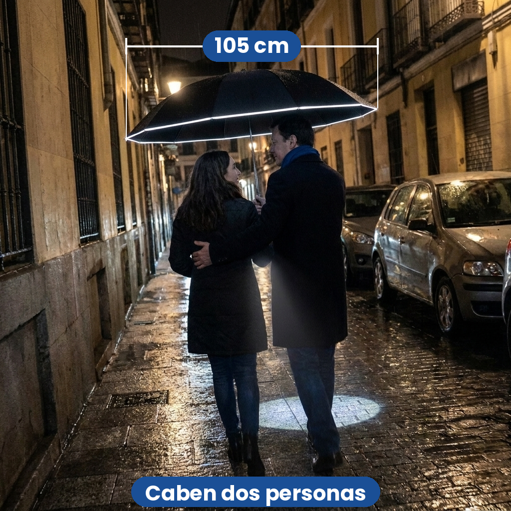Paraguas inverso con linterna LED